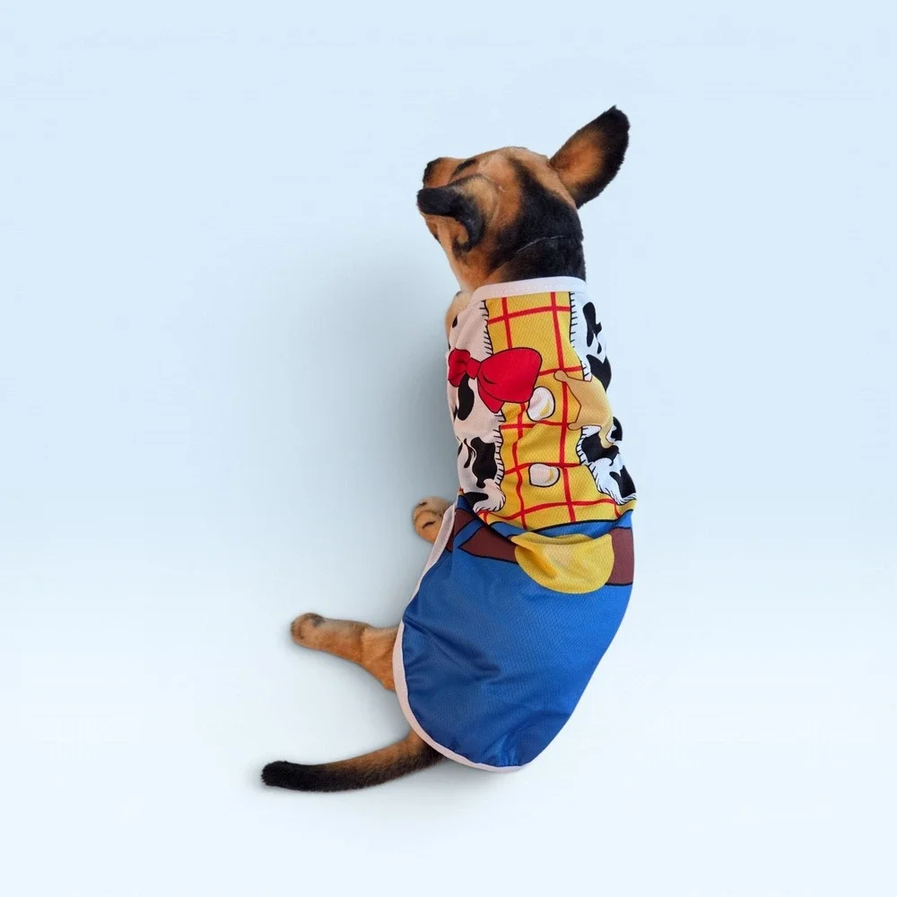 Toy‎ Story Woody Costume Dog Mesh Shirt Cowboy Sheriff Print Small